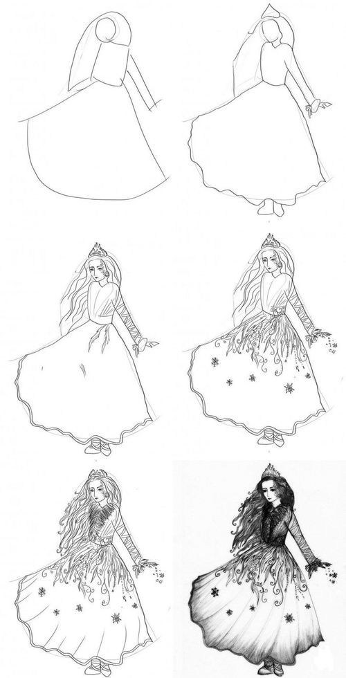 كيفية رسم ملكة الثلج