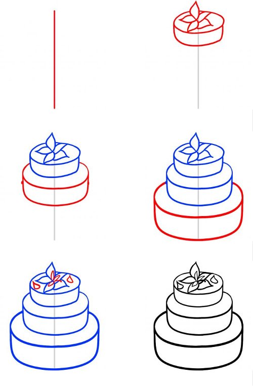 كيفية رسم كعكة؟
